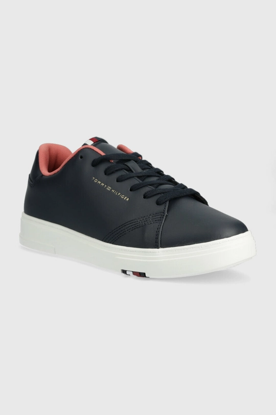 Usnjene superge Tommy Hilfiger ELEVATED RBW CUPSOLE LEATHER mornarsko modra