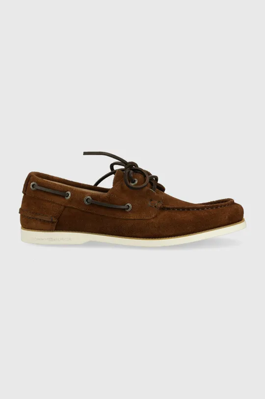 καφέ Μοκασίνια σουέτ Tommy Hilfiger TH BOAT SHOE CORE SUEDE Ανδρικά