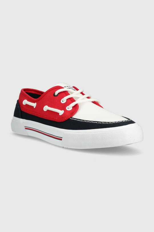 Tommy Hilfiger sportcipő CORE BOAT SHOE CANVAS piros