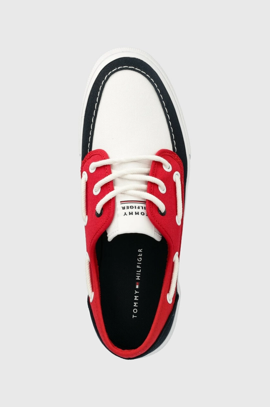 czerwony Tommy Hilfiger tenisówki CORE BOAT SHOE CANVAS