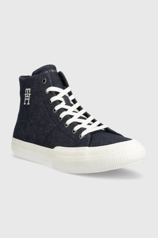 Superge Tommy Hilfiger TH HI VULC PREMIUM DENIM mornarsko modra