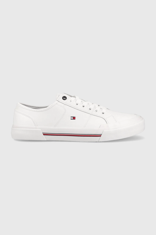 biały Tommy Hilfiger tenisówki skórzane CORE CORPORATE VULC LEATHER Męski