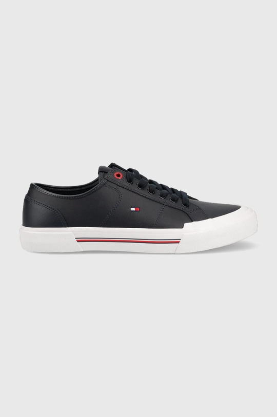 tmavomodrá Kožené tenisky Tommy Hilfiger CORE CORPORATE VULC LEATHER Pánsky