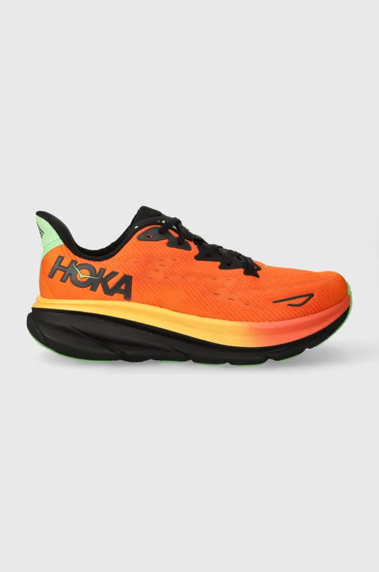 orange Hoka One One running shoes Clifton 9 Men’s