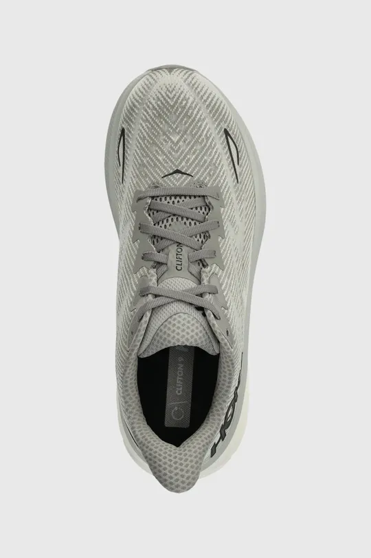 gray Hoka running shoes Clifton 9