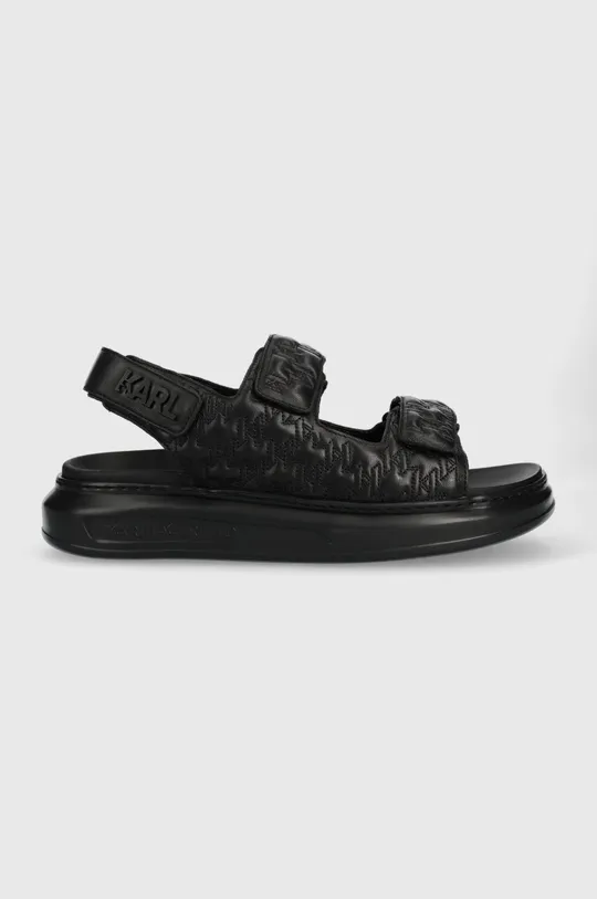 čierna Kožené sandále Karl Lagerfeld KAPRI MENS Pánsky