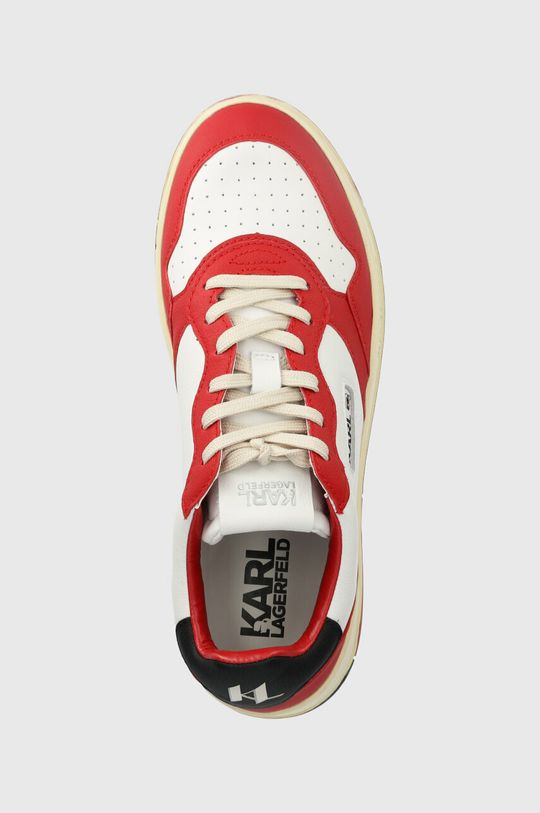 czerwony Karl Lagerfeld sneakersy skórzane KREW KL