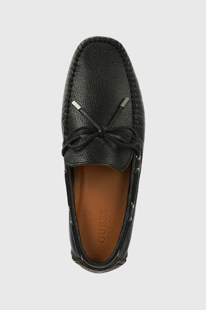 negru Guess mocasini de piele GALLARATE II