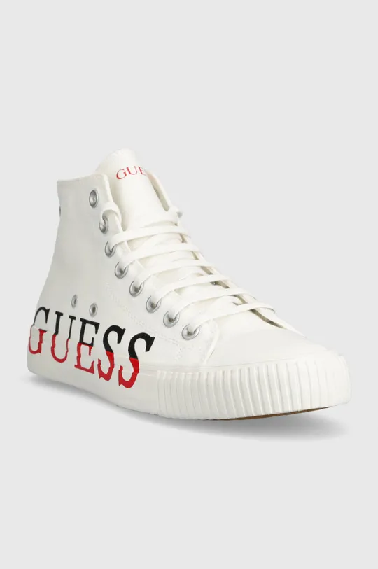 Πάνινα παπούτσια Guess NEW WINNERS MID λευκό