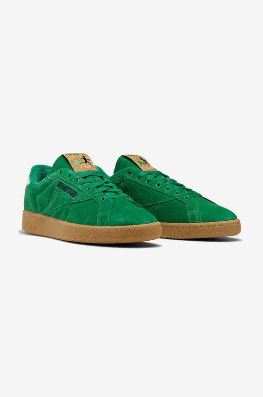green Reebok Classic suede sneakers C Grounds