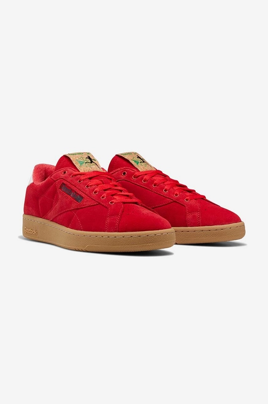 red Reebok Classic suede sneakers C Grounds