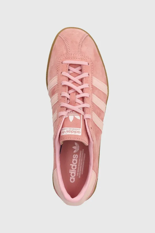 pink adidas Originals suede sneakers