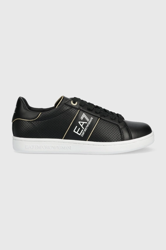 czarny EA7 Emporio Armani sneakersy skórzane Unisex