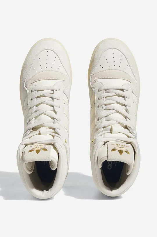 beige adidas Originals leather sneakers Rivalry High