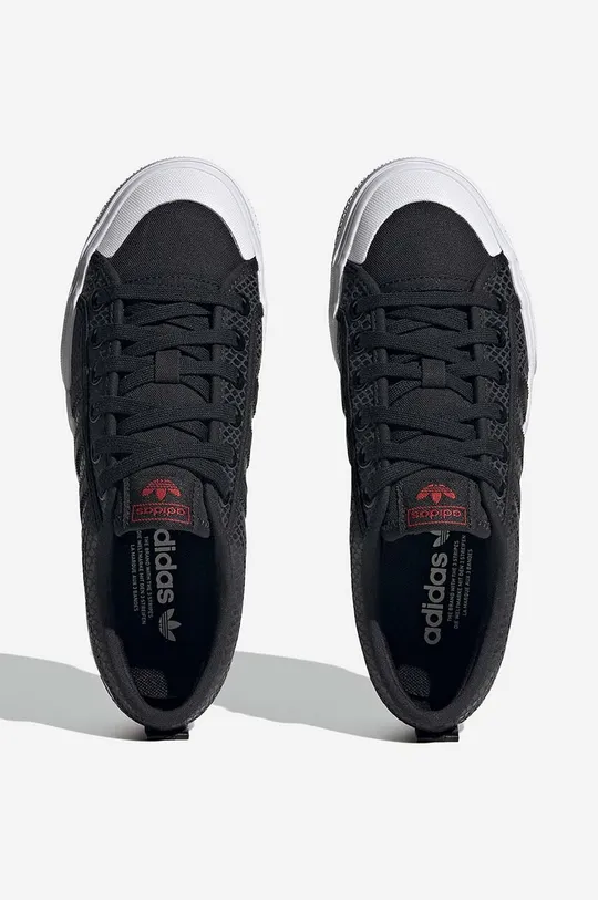 black adidas Originals leather plimsolls Nizza Platform W HQ1963