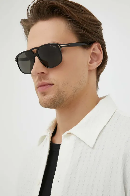czarny Tom Ford okulary przeciwsłoneczne Męski