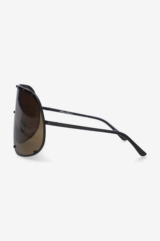 czarny Rick Owens okulary przeciwsłoneczne Occhiali Da Sole Sunglasses Shield