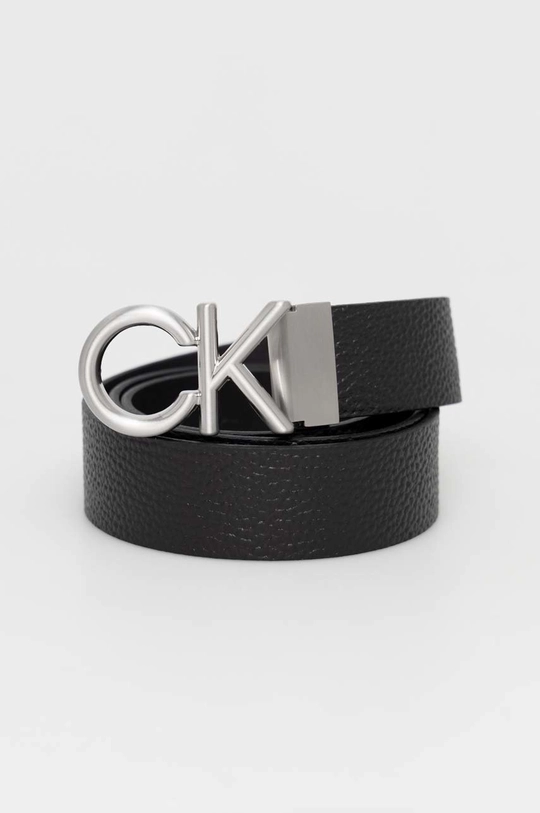 čierna Kožený opasok Calvin Klein Pánsky