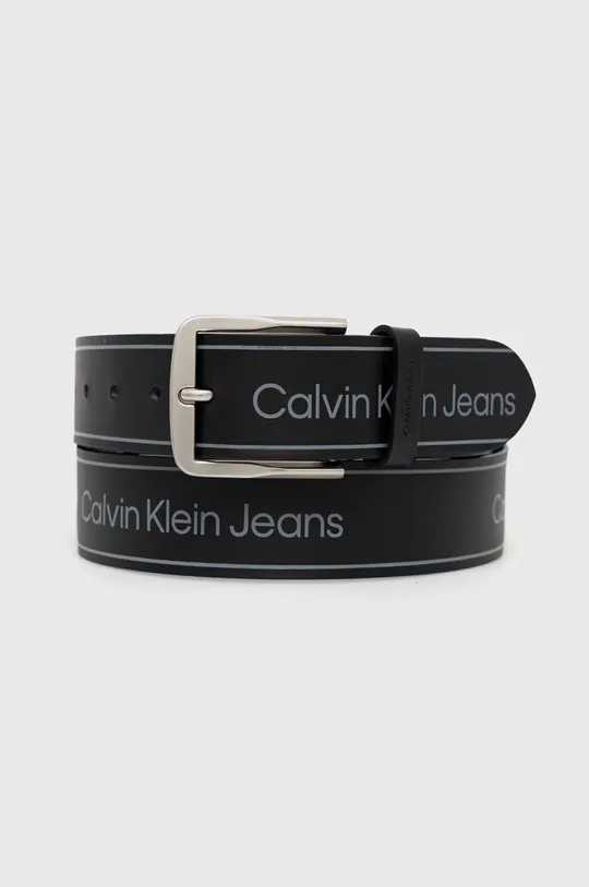 czarny Calvin Klein Jeans pasek skórzany Męski