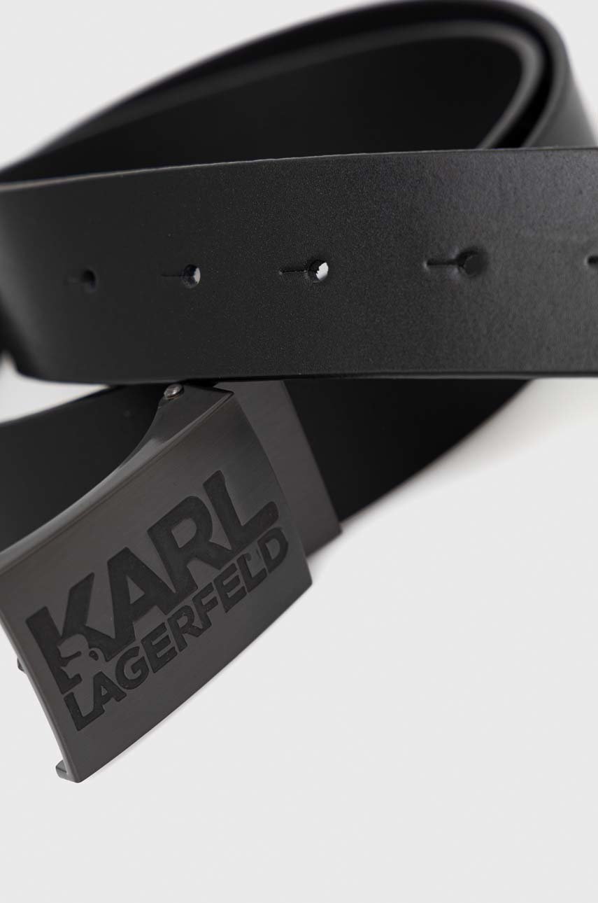 Кожаный ремень Karl Lagerfeld мужской цвет чёрный | ANSWEAR.ua