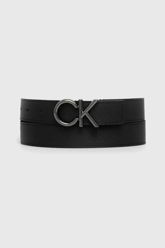 чёрный Кожаный ремень Calvin Klein Мужской