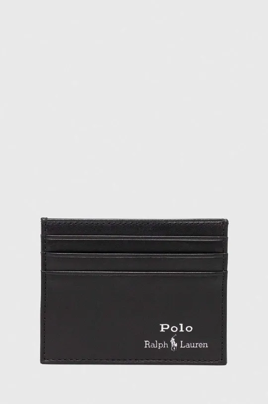 czarny Polo Ralph Lauren pasek i etui na karty skórzane