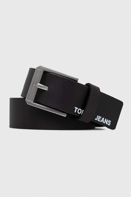 чёрный Кожаный ремень Tommy Jeans Мужской
