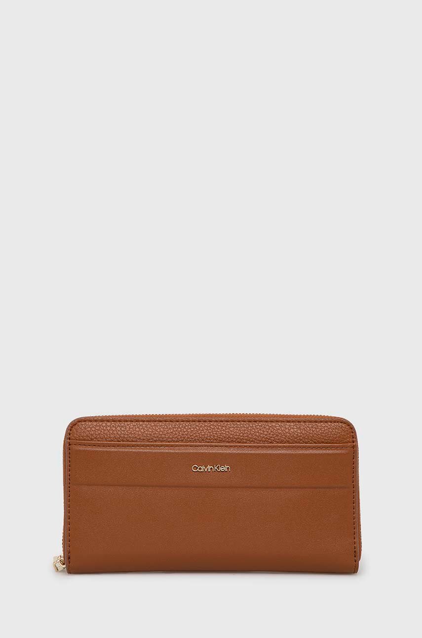 brązowy Calvin Klein portfel Damski