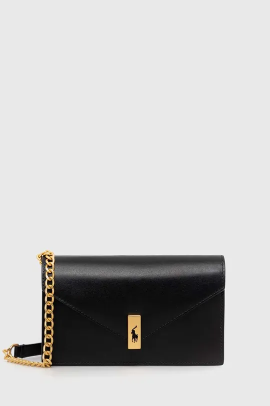 črna Usnjena torbica Polo Ralph Lauren Ženski