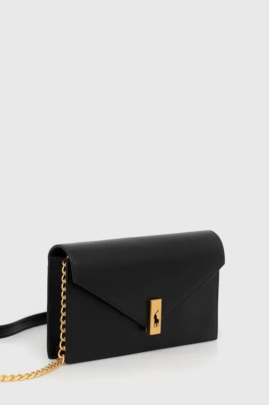 Δερμάτινη τσάντα Polo Ralph Lauren μαύρο