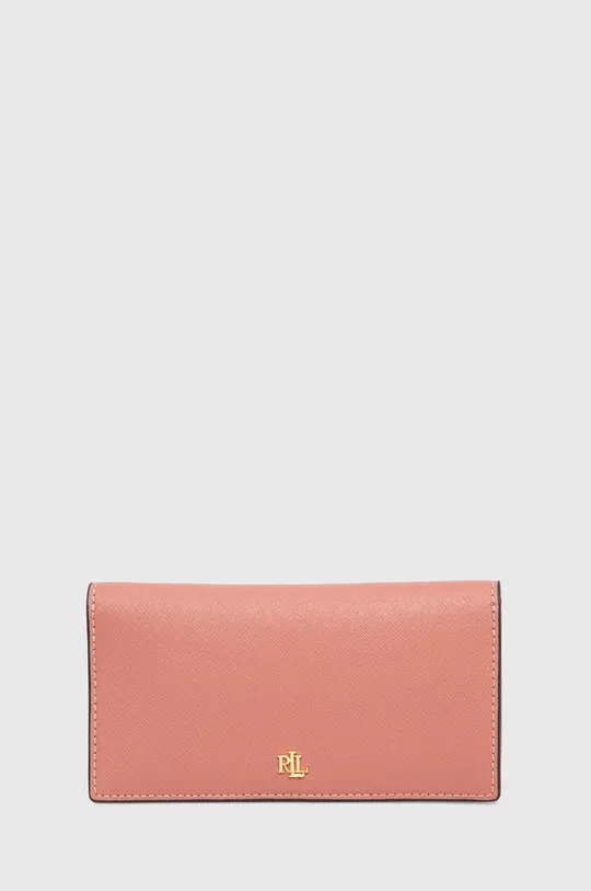 ροζ Δερμάτινο πορτοφόλι Lauren Ralph Lauren Γυναικεία