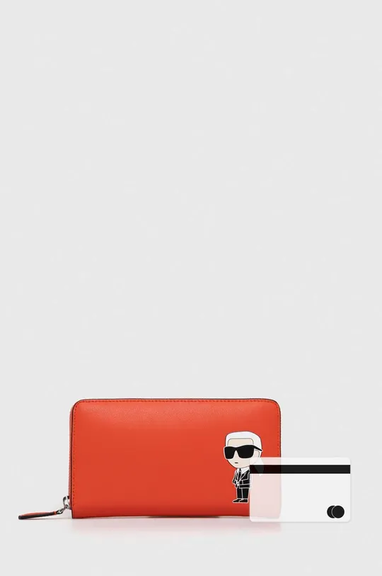 κόκκινο Δερμάτινο πορτοφόλι Karl Lagerfeld