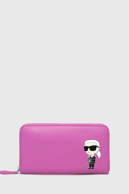 różowy Karl Lagerfeld portfel skórzany Damski