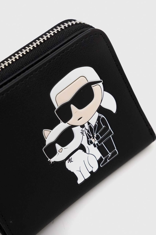 czarny Karl Lagerfeld portfel skórzany