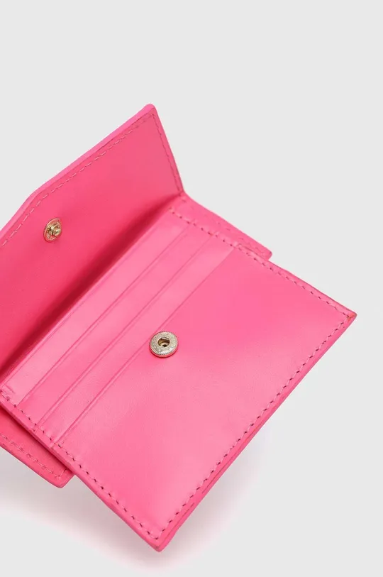 Δερμάτινη θήκη για κάρτες Patrizia Pepe ροζ