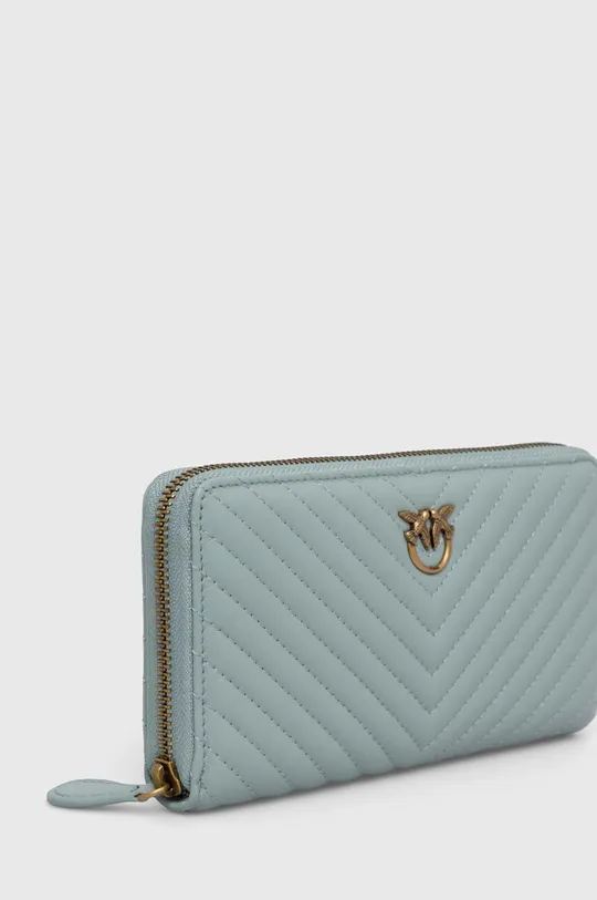 Pinko portfel skórzany niebieski