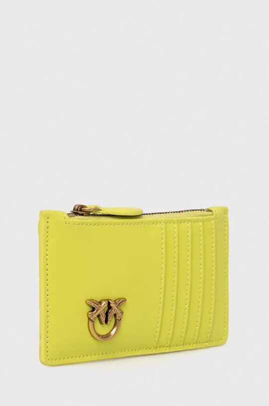 Pinko portfel skórzany żółty