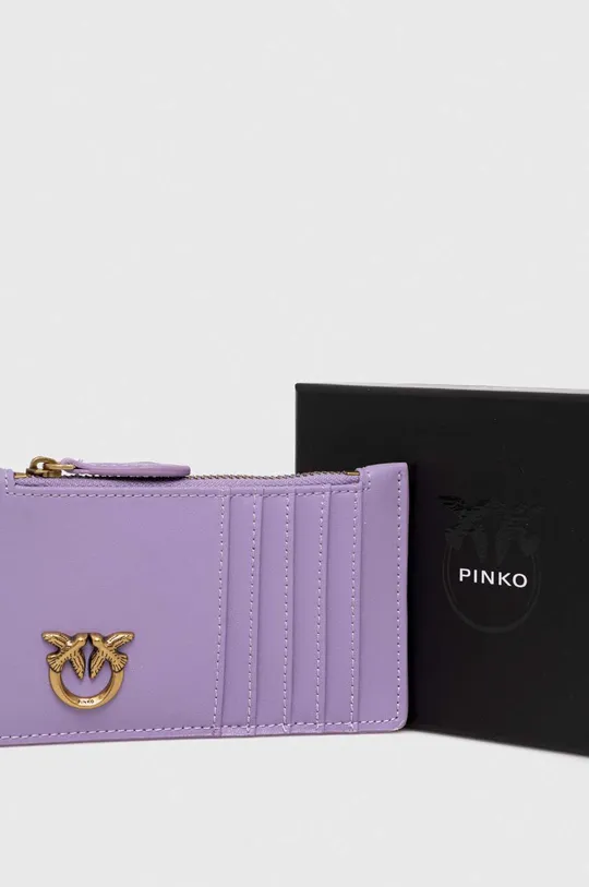 fioletowy Pinko portfel skórzany