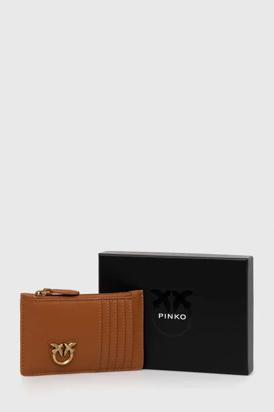 brązowy Pinko portfel skórzany
