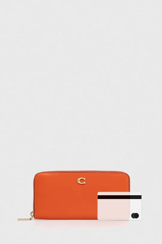 помаранчевий Шкіряний гаманець Coach