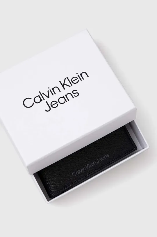 črna Usnjena denarnica Calvin Klein Jeans