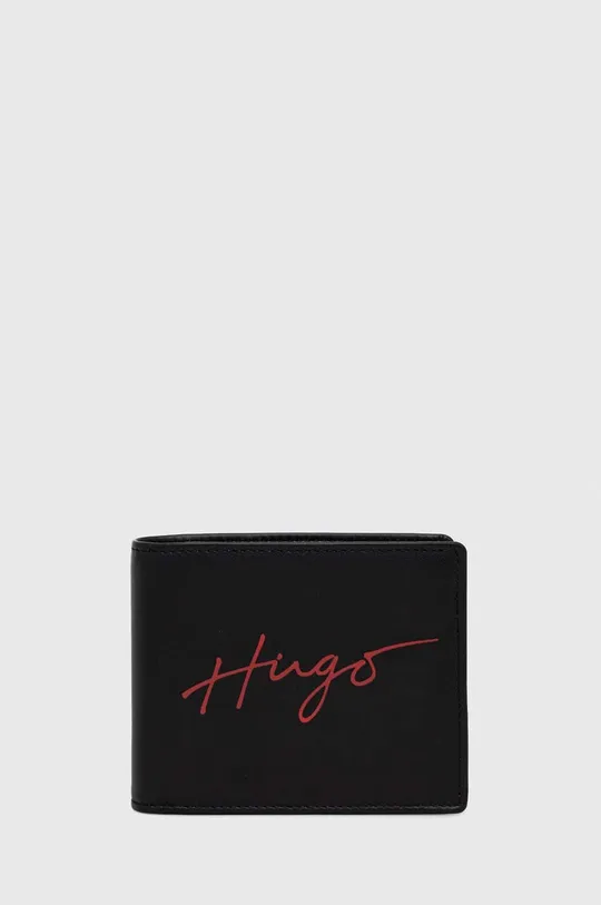 μαύρο Δερμάτινο πορτοφόλι HUGO Ανδρικά