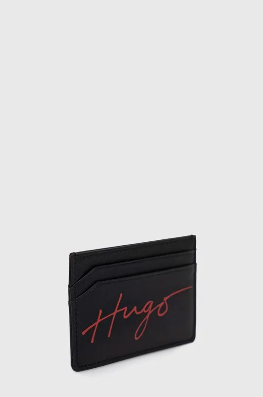 Δερμάτινη θήκη για κάρτες HUGO μαύρο