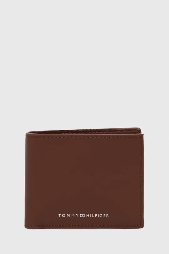 hnedá Kožená peňaženka Tommy Hilfiger Pánsky