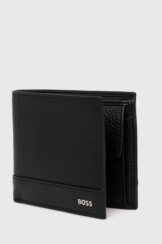 Шкіряний гаманець BOSS чорний