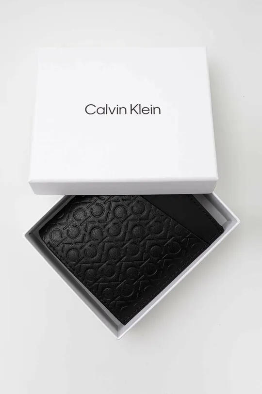 μαύρο Δερμάτινο πορτοφόλι Calvin Klein