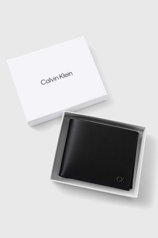 čierna Kožená peňaženka Calvin Klein