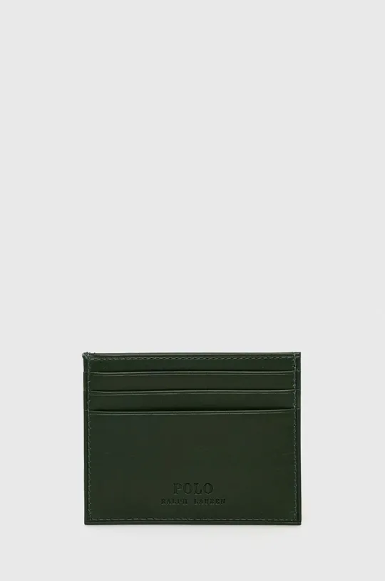 Kožené puzdro na karty Polo Ralph Lauren zelená