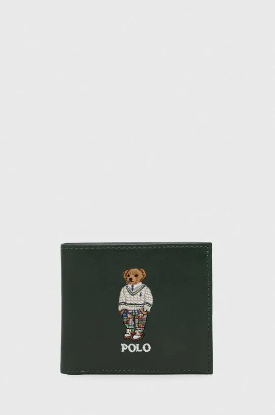 tmavě zelená Kožená peněženka Polo Ralph Lauren Pánský