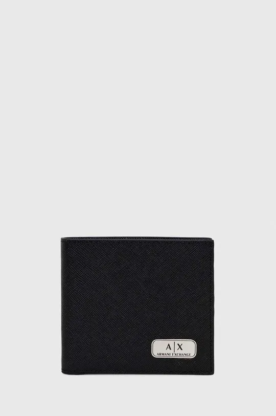 Kožená peňaženka a kľúčenka Armani Exchange čierna